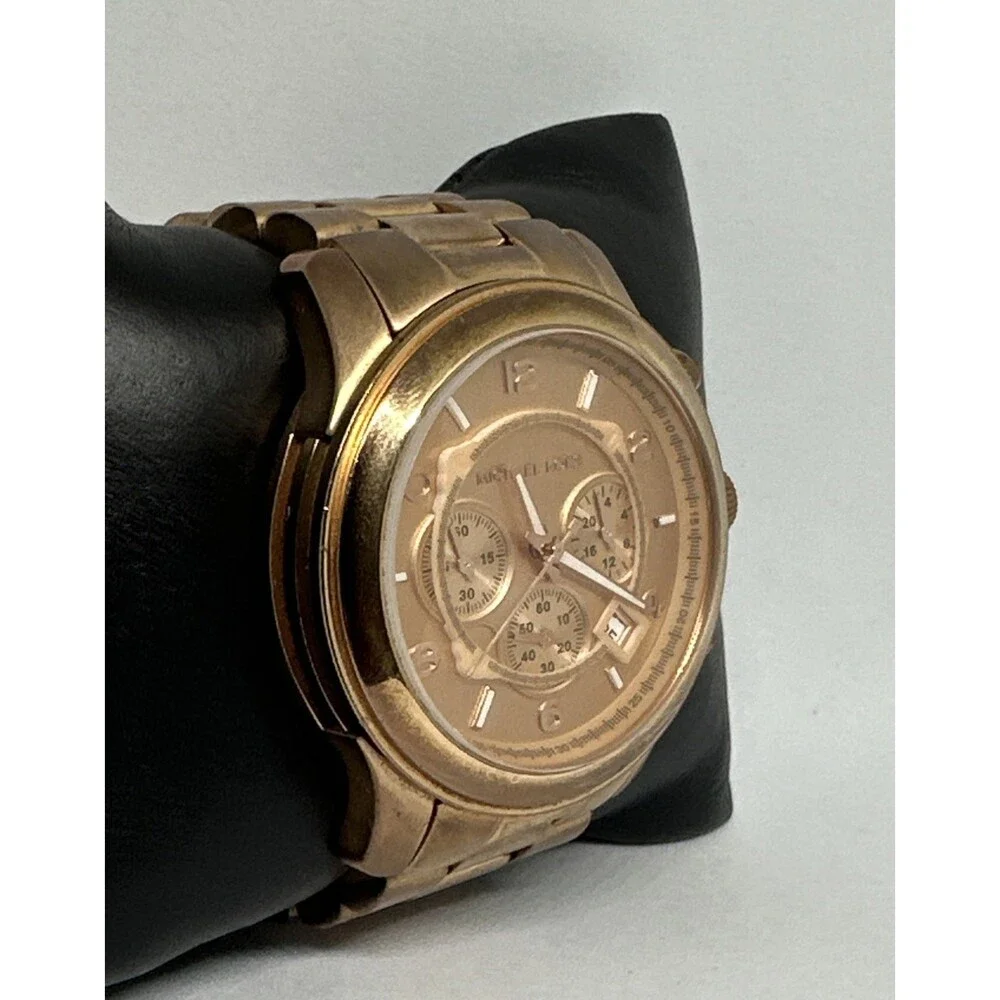 Michael Kors Runway MK8096 Men's Rose Gold Analog Dial Chronograph Watch HME661
